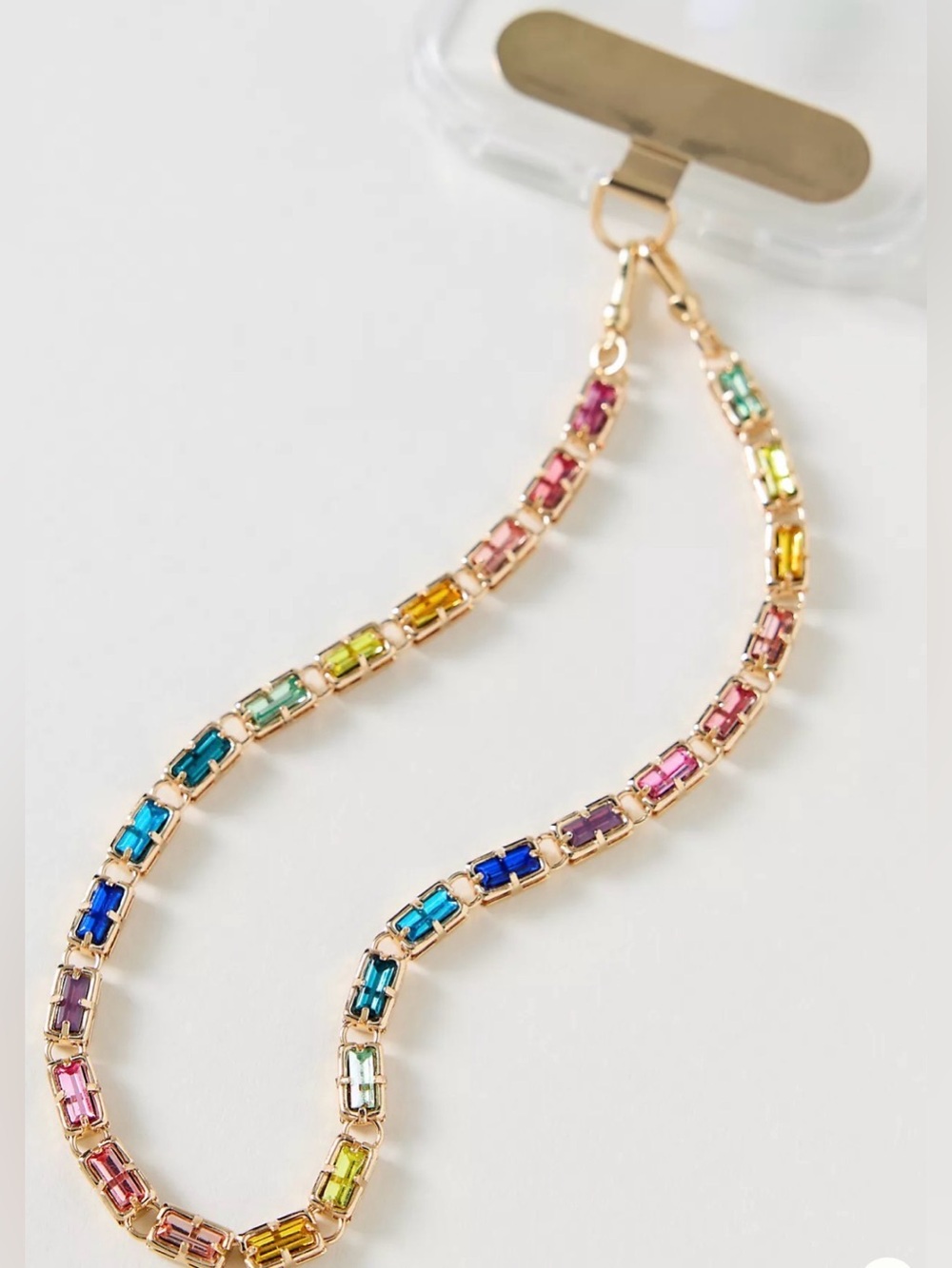 NEW! Anthropologie Rainbow Crystal Phone Chain